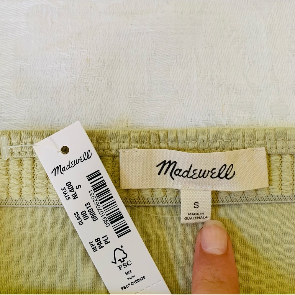 Madewell Ribbed Strapless Crop Top in Beige - Picture 7 of 10